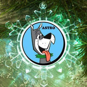 ASTRO The Jetsons Dog  Snowflake Blinks Lit Holiday Christmas Tree Ornament